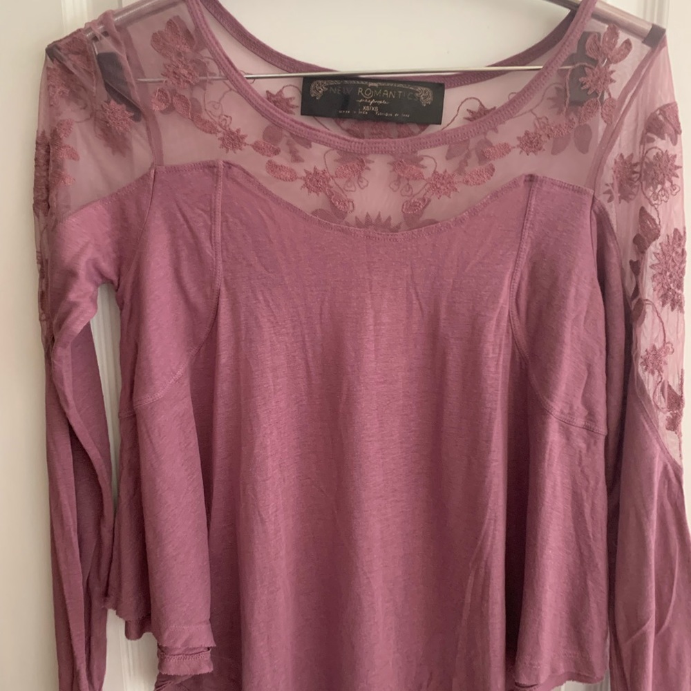 Free People blouse. Lace with jersey material.